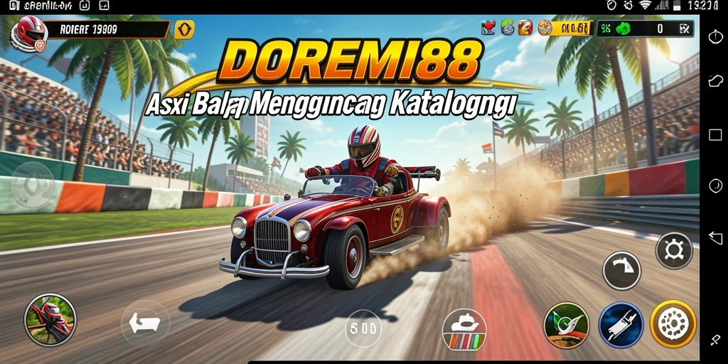 Tampilan gameplay balap yang mendebarkan di DOREMI88.