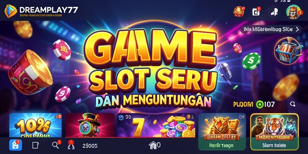 Tampilan menarik dari gameplay Slot di DREAMPLAY77 dengan berbagai tema.