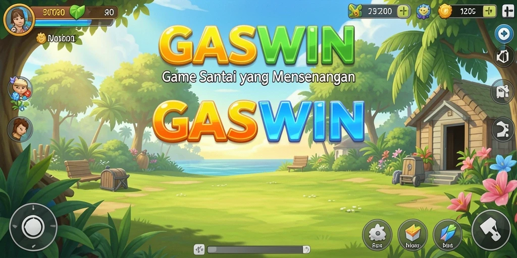 Tangkapan layar utama dari gameplay GASWIN yang penuh warna.