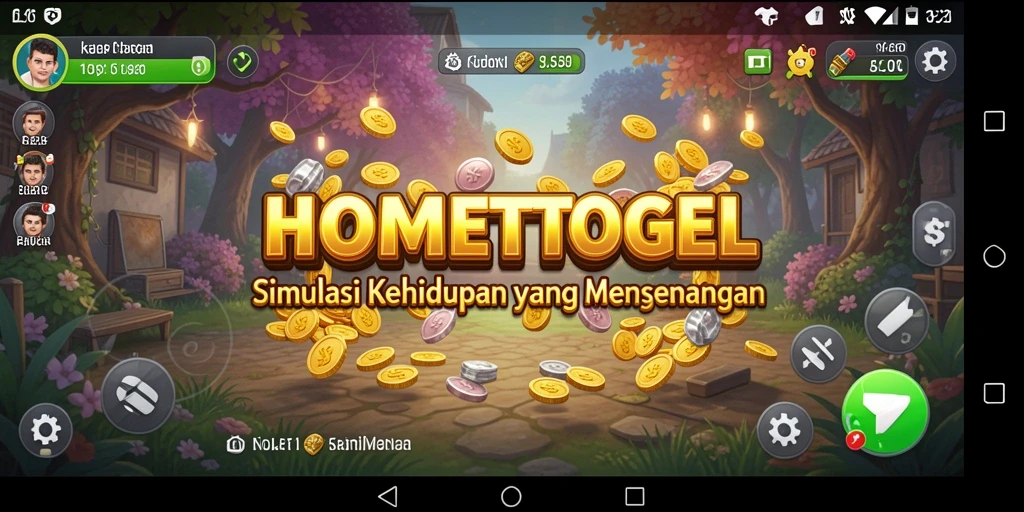 Tampilan gameplay HOMETOGEL yang menarik dan interaktif.