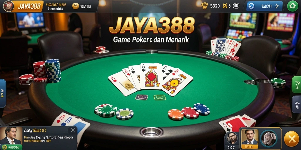 Tampilan gameplay Poker yang menegangkan di JAYA388.