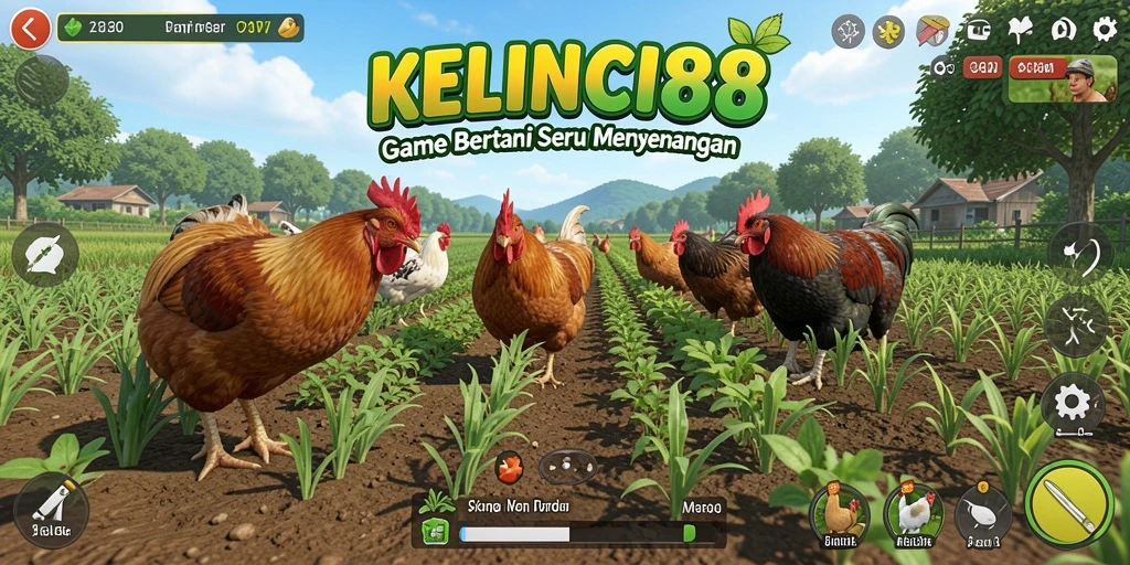 Screenshot KELINCI88 menampilkan grafik warna-warni dari gameplay Farming.