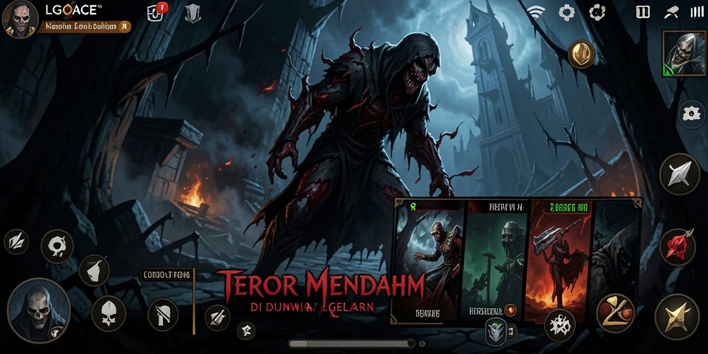 Tangkapan layar LGOACE menampilkan suasana mencekam dalam gameplay.
