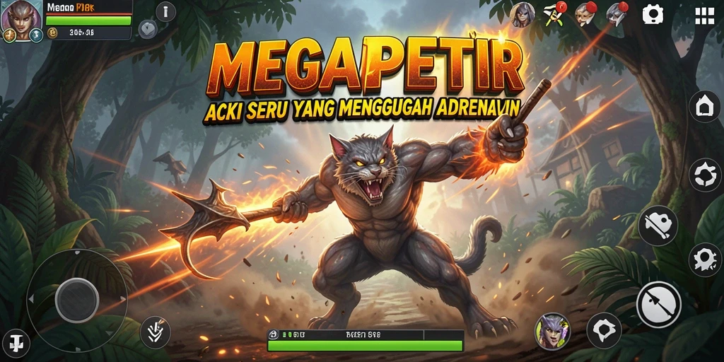 Screenshot gameplay MEGAPETIR yang menampilkan aksi seru dan dinamis.