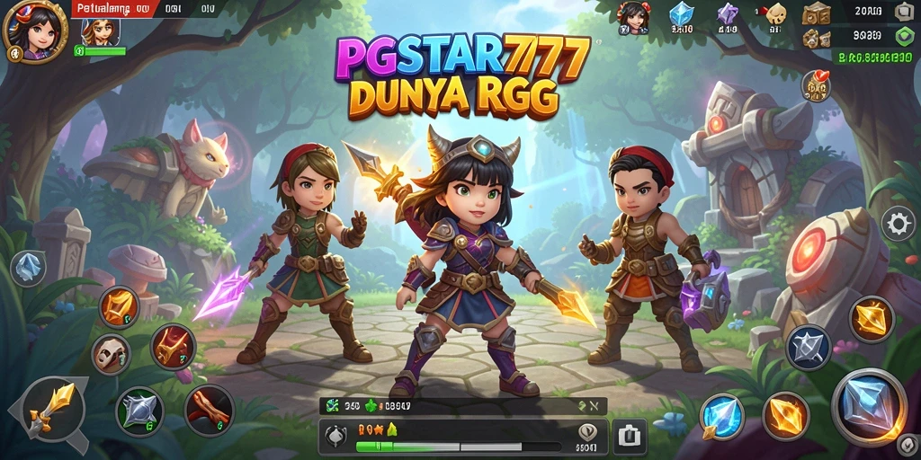 Tangkapan layar permainan PGSTAR777 menampilkan pertempuran seru di dunia RPG.