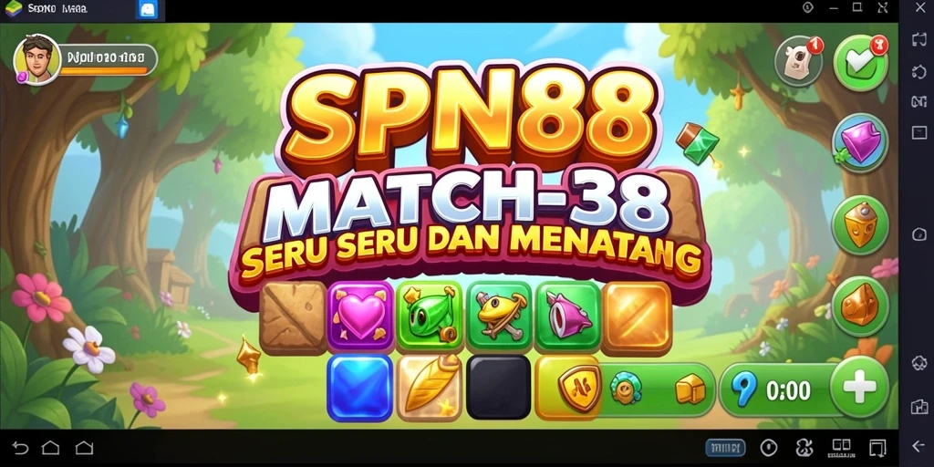 Tampilan gameplay SPN88 yang menampilkan elemen-elemen Match-3.