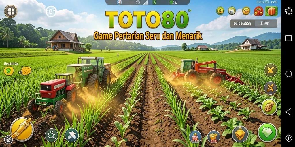 Screenshot utama menampilkan gameplay seru bertani di TOTO80.