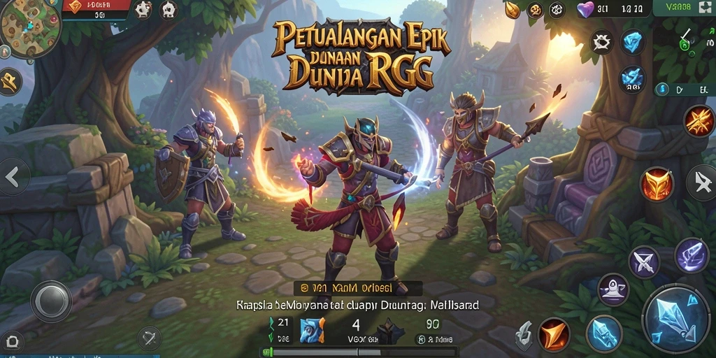 Tampilan gameplay RPG yang menakjubkan di V21 dengan aksi seru.